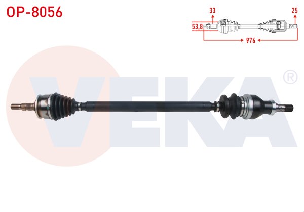 VEKA OP-8056 | Komple Aks Ön Sağ Uzunluk 976mm Opel Astra K 1.6 CDTI M-T 2015 -