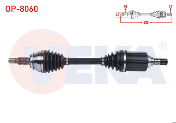 VEKA OP-8060 | Komple Aks Sol Ön Uzunluk 630mm Opel Insignia B 1.6 CDTI-1.5 T 2017 -