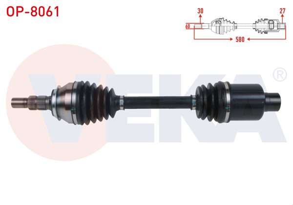 VEKA OP-8061 | Komple Aks Sağ On Uzunluk 580mm Opel Insignia B 1.6 CDTI-1.5 T 2017 -