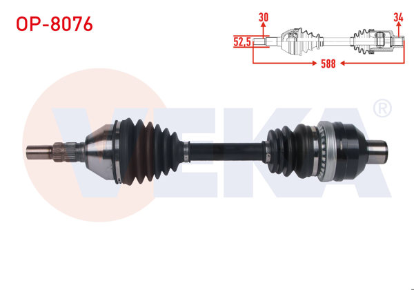 VEKA OP-8076 | Komple Aks Sağ On Uzunluk 588mm Opel Vectra C 2.0 Dtı 2002-2008