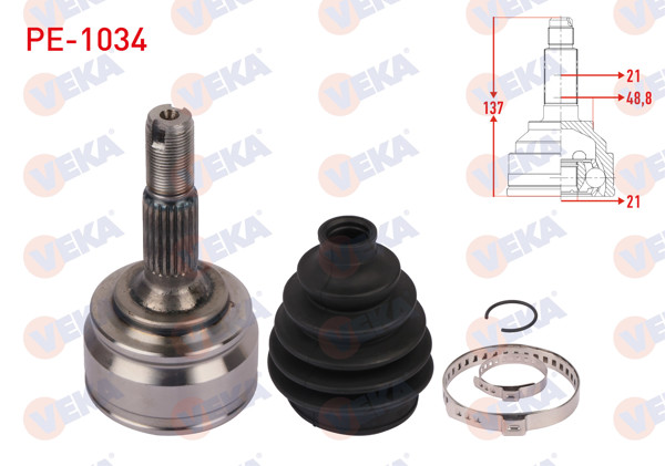 VEKA PE-1034 | Aks Kafası Sol Ön Dıs Uzunluk 137mm Peugeot 208 1.2 2012 -