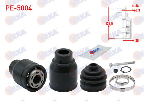 VEKA PE-5004 | Aks Kafası Sol Sağ On Ic Karsan J10 Premıer 2.3 D 34X30x61,3 Uzunluk 122,5mm 2010 -