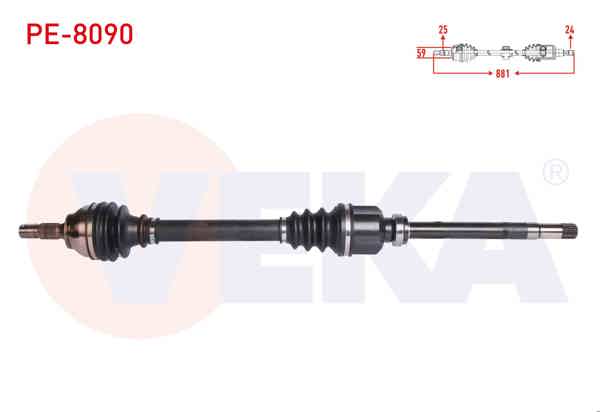 VEKA PE-8090 | Komple Aks Sağ On Peugeot 208 1.6 HDI Uzunluk 881 mm 2012 -