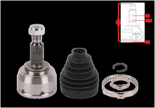 VEKA RN-1011 | Aks Kafası Sol Ön Dıs Uzunluk 146mm Renault Scenic II (Jm0 / 1) 1.5 DCI M-T 2003-2009