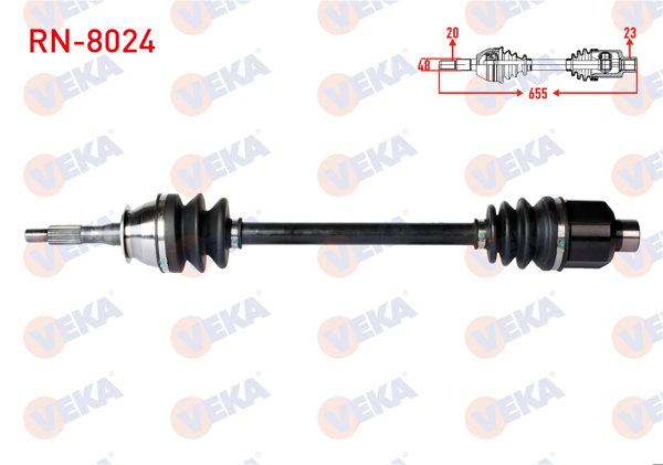 VEKA RN-8024 | Komple Aks Sol-Sağ On Renault R12 1.3 Uzunluk 654mm 1971-2000