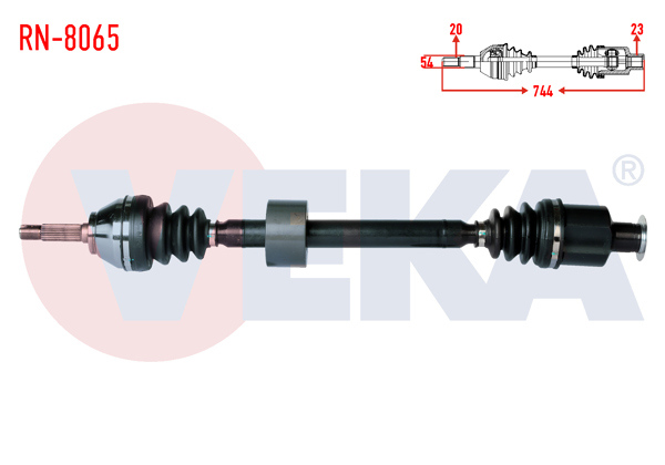 VEKA RN-8065 | Komple Aks Sağ On Dacia Solenza 1.4İ Uzunluk 744mm 2003 -