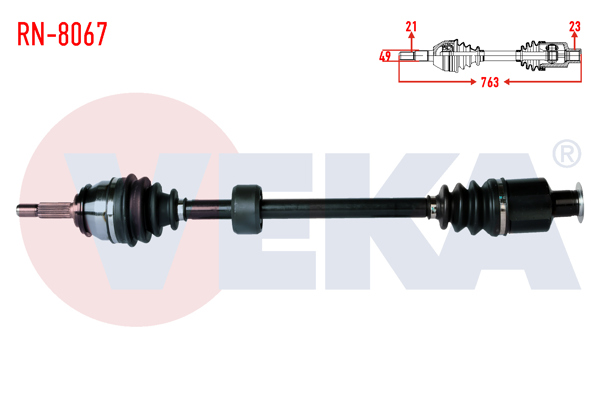 VEKA RN-8067 | Komple Aks Sağ On Dacia Logan (Ls) 1.4 Uzunluk 763mm 2004-2012
