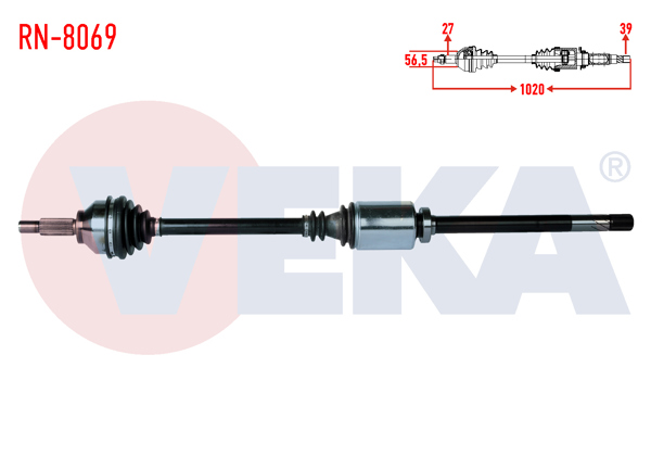 VEKA RN-8069 | Komple Aks Sağ On Renault Traffic II (Fl) 1.9 DCI Uzunluk 1020mm 2001-2006
