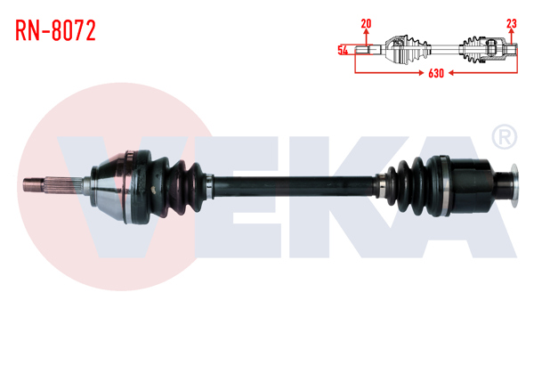 VEKA RN-8072 | Komple Aks Sol-Sağ On Dacia Logan Pick-Up 1.5 DCI Uzunluk 630mm 2007 -