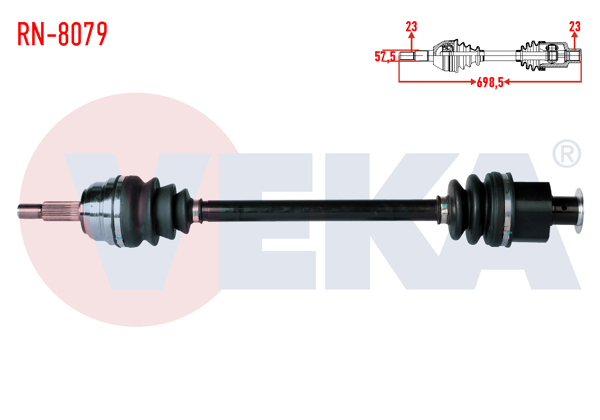 VEKA RN-8079 | Komple Aks Sol-Sağ On Renault R21 (B48,L48) Concorde 2.0 Uzunluk 698,5mm 1986-1993