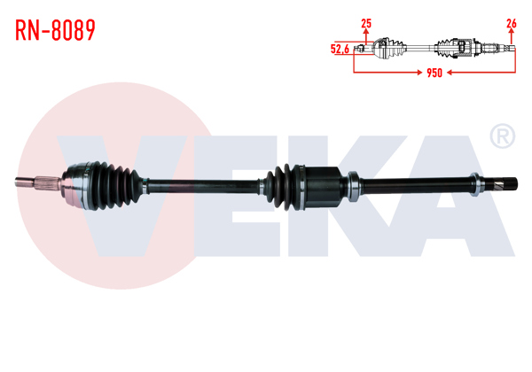 VEKA RN-8089 | Komple Aks Sağ On Dacia Duster 1.5 DCI Uzunluk 950mm 2010 -