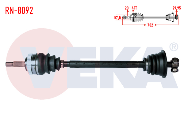 VEKA RN-8092 | Komple Aks Sol Ön Renault Laguna I (B56,556) 1.8İ ABS li 44 Dıs Uzunluk 702mm 1993-2001