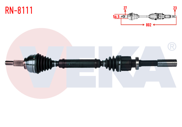 VEKA RN-8111 | Komple Aks Sağ On Renault Laguna II (Bg0 / 1) 1.8İ 16V 5 Vites M-T Jr5 Şanzıman Uzunluk 802mm 2001-2007