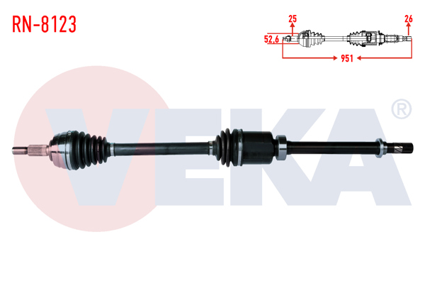 VEKA RN-8123 | Komple Aks Sağ On Dacia Duster 1.5 DCI 4X2 Uzunluk 951mm 2012 -