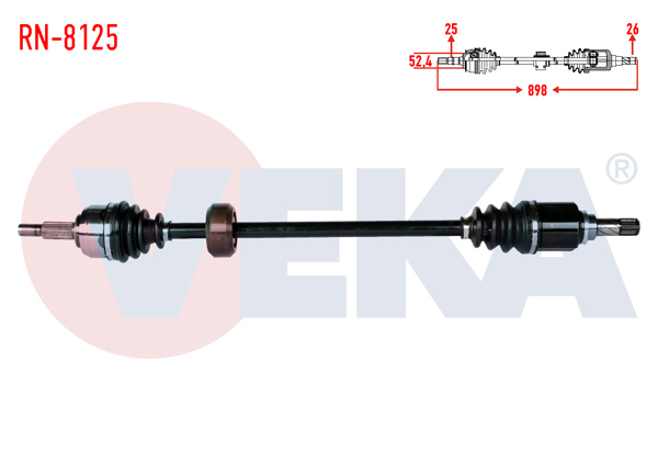 VEKA RN-8125 | Komple Aks Sağ On Dacia Dokker 1.5 DCI Uzunluk 898mm 2012 -