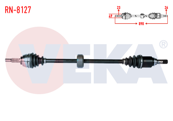 VEKA RN-8127 | Komple Aks Sağ On Dacia Sandero Stepway 1.5 DCI Uzunluk 898mm 2012 -