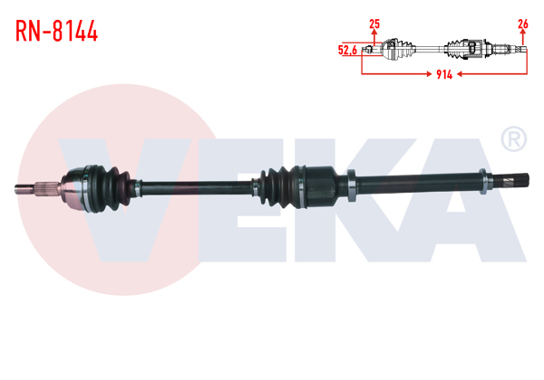 VEKA RN-8144 | Komple Aks Sağ On Uzunluk 914mm Renault Scenic II 16İ 16V, 1.5 DCI M-T 2003-2009 / Grand Scenic II 1.6İ 16V M-T 2004-2009