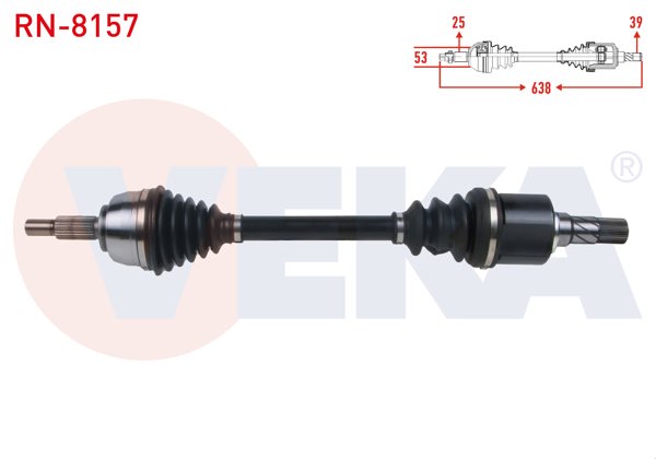 VEKA RN-8157 | Komple Aks Sol Ön Uzunluk 638mm Renault Megane II 1.9 DCI 2002-2008