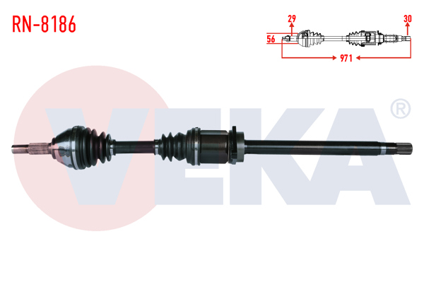 VEKA RN-8186 | Komple Aks Sağ On Renault Koleos (Hy_) 2.0 DCI A-T Uzunluk 971mm 2008-2014