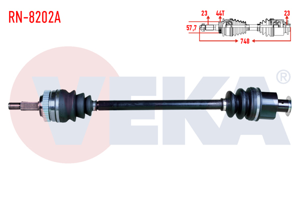 VEKA RN-8202A | Komple Aks Sağ On Renault Scenic I (Ja) 1.6İ 16V M-T ABS li 44 Dıs Uzunluk 748mm 1999-2003
