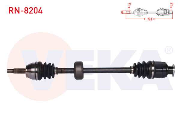 VEKA RN-8204 | Komple Aks Sağ On Renault Clio I (B / C57,5 / 357) 1.2 M-T Uzunluk 707 mm 1990-1998