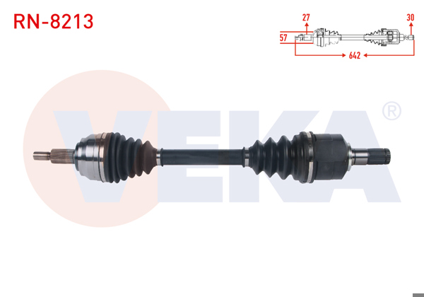VEKA RN-8213 | Komple Aks Sol Ön Renault Laguna III 2.0 DCI-2.0İ 16V A-T Uzunluk 642mm 2007 -
