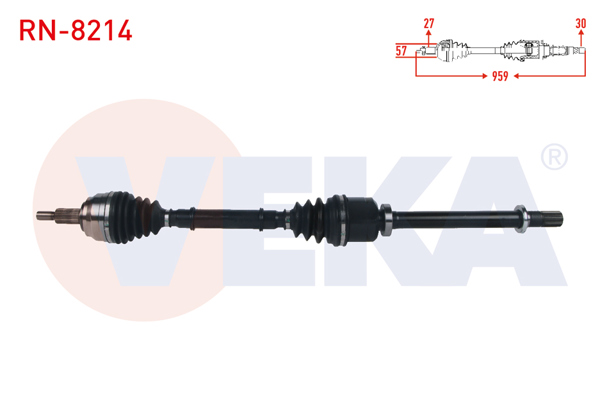 VEKA RN-8214 | Komple Aks Sağ On Renault Laguna III 2.0 DCI-2.0İ 16V A-T Uzunluk 959mm 2007 -