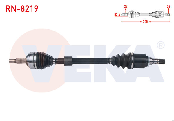 VEKA RN-8219 | Komple Aks Sol Ön Uzunluk 700mm Renault Megane IV 1.6İ M-T 2016 -