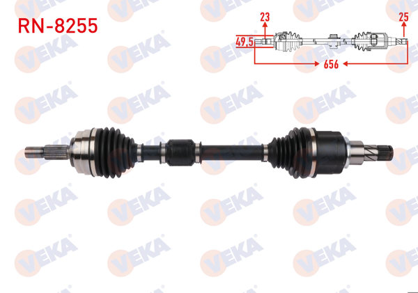 VEKA RN-8255 | Komple Aks Sol Ön Uzunluk 656mm Renault Clio V (B7_) 1.0 TCE 100 (B7mt) Jt4 Cvt A-T Snz. 2019 -