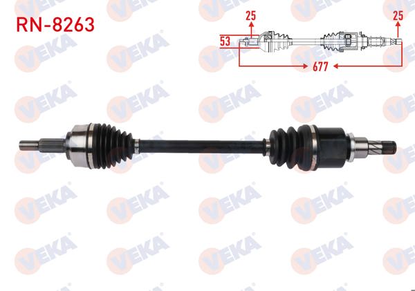 VEKA RN-8263 | Komple Aks Sol Ön Uzunluk 677mm Renault Talıant 1.0 TCE 2021 -