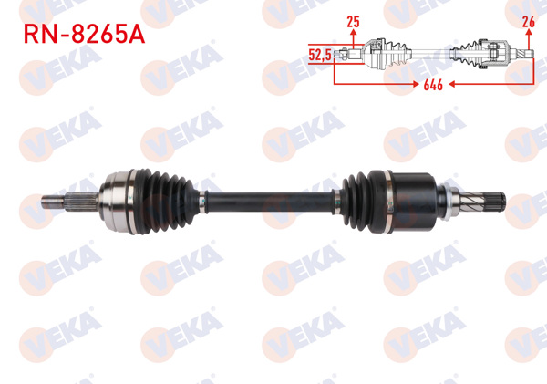 VEKA RN-8265A | Komple Aks Sol Ön Uzunluk 646mm Renault Express 1.5 Bluedci M-T 2021 -