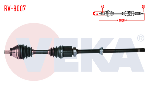 VEKA RV-8007 | Komple Aks Sağ On Land Rover Freelander II (Fa) 2.2 Td4 A-T Uzunluk 1000 mm 2006-2014