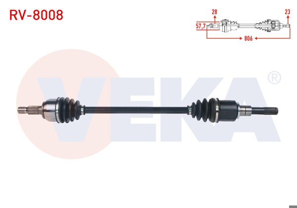 VEKA RV-8008 | Komple Aks Sol-Sağ Arka Uzunluk 806mm Land Rover Freelander 1.8 16V-2.0 Dı-2.0 Td4-2.5İ 1998-2007