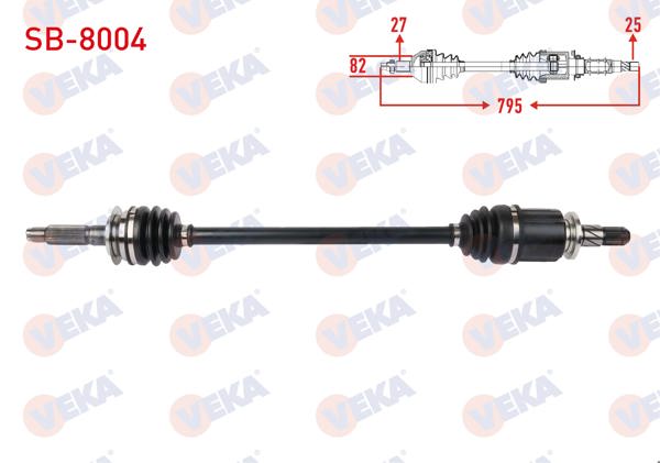 VEKA SB-8004 | Komple Aks Sol-Sağ Arka Uzunluk 795mm 8 Mısketlı Subaru Impreza 2.0 2012-/ Legacy 2.0 2009-2014 / Outback 2.0 D 2009-/ Xv 1.6 2012-/ Forester 2.0 İ Awd, 2.0 D Awd 2013 -