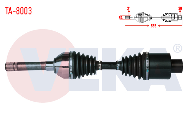 VEKA TA-8003 | Komple Aks Sol Ön Tata Xenon 2.2 16V TD Uzunluk 555mm 2011 -