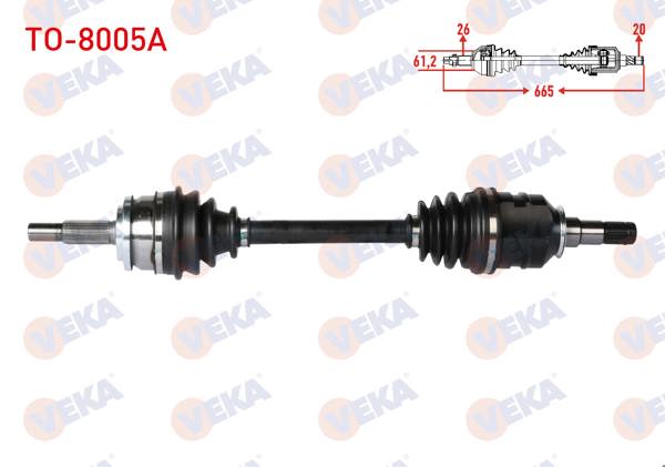 VEKA TO-8005A | Komple Aks Sol Ön Toyota Corolla (E15_) 1.4 D-4D Uzunluk 665mm 2007-2012