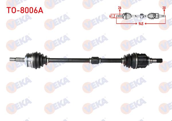 VEKA TO-8006A | Komple Aks Sağ On Toyota Corolla (E15_) 1.4 D-4D Uzunluk 945mm 2007-2012