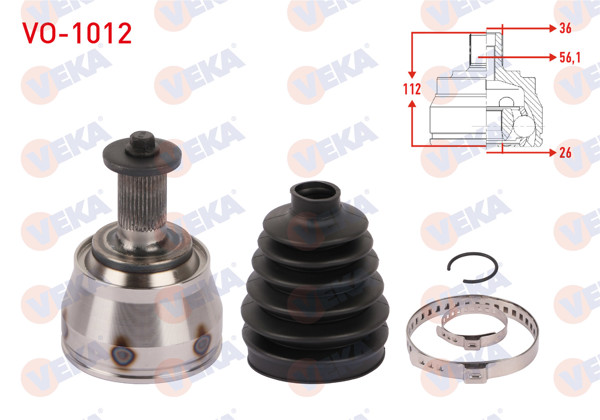 VEKA VO-1012 | Aks Kafası Sol-Sağ On Dıs Uzunluk 112mm Volvo V40 T3 A-T 2015 -
