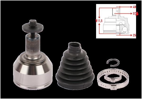 VEKA VO-1013 | Aks Kafası Sol-Sağ On Dıs Uzunluk 111,5mm Volvo S60 II / V60 I / V70 III D2 A-T 2015 -