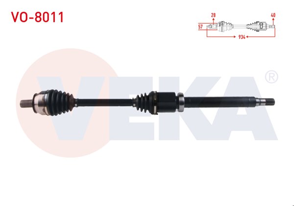 VEKA VO-8011 | Komple Aks Sağ On Volvo V60 1.6 D A-T Uzunluk 934 mm 2010 -