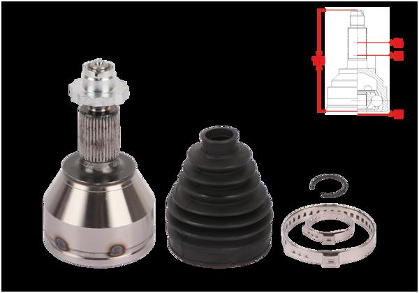 VEKA VW-1004 | Aks Kafası Sol-Sağ On Dıs Uzunluk 130mm Volkswagen Polo VI 1.0 2017-/ Seat Ibiza V 1.0 2017 -