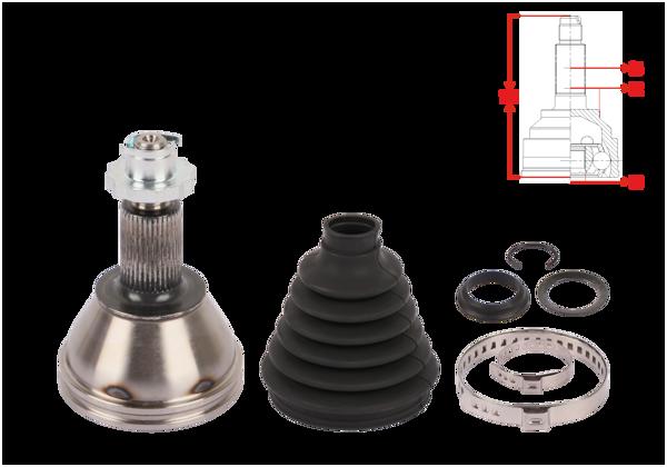 VEKA VW-1015 | Aks Kafası Sağ On Dıs Uzunluk 123mm Volkswagen Polo (6R,6C) 1.4 M-T 2009 -