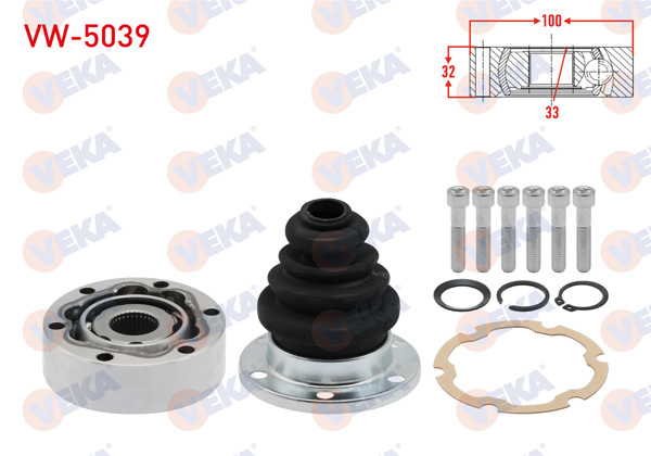 VEKA VW-5039 | Aks Kafası Sol-Sağ On Ic 33X32x100 Volkswagen Passat (3B2) 1.6 1996-2000