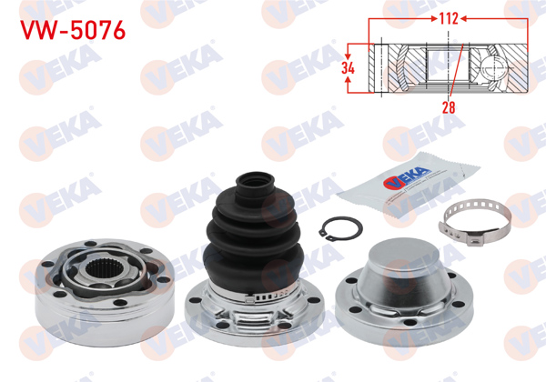 VEKA VW-5076 | Aks Kafası Sol-Sağ On Ic 28X34x112 VW Touareg (7La) 2.5 R5 TDI-3.0 V6 TDI-3.2İ V6 02-10 / Amarok 2.0 Bıtdı-3.0 TDI V6 10-/ Audi Q7 (4L) 3.0 TDI-3.0 TFSI 06-15 / Porsche Cayenne (9Pa) 3.0 TDI 02-10