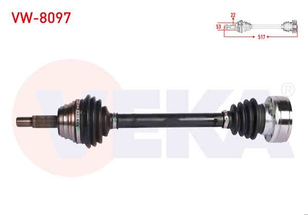 VEKA VW-8097 | Komple Aks Sol Ön Volkswagen Polo (6N1) 1.6 Uzunluk 517 mm 1994-1999