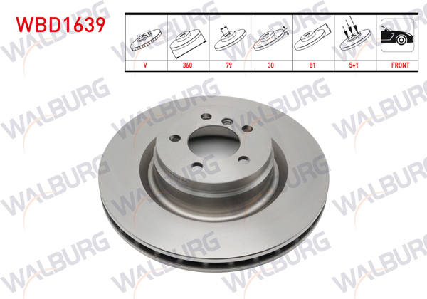 WALBURG WBD1639 | Fren Diski Ön Havalı 5 Bjn 360X30x79x81 Range Rover III (L322) 3.6 4.2 5.0 4X4 2005-2012 | 2 Adet