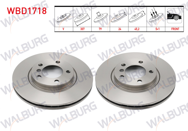 WALBURG WBD1718 | Fren Diski Ön Mini Countryman (R60) 2010 / 2016 | 2 Adet