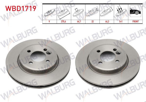 WALBURG WBD1719 | Fren Diski Ön Mini R50,R53 2001-2013 | 2 Adet