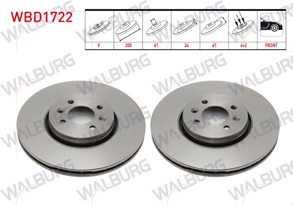 WALBURG WBD1722 | Fren Diski Ön Renault Megane, Scenic | 2 Adet