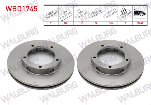 WALBURG WBD1745 | Fren Diski Ön Peugeot J10 Premıer / Peugeot (Karsan) J10 2007-| 2 Adet